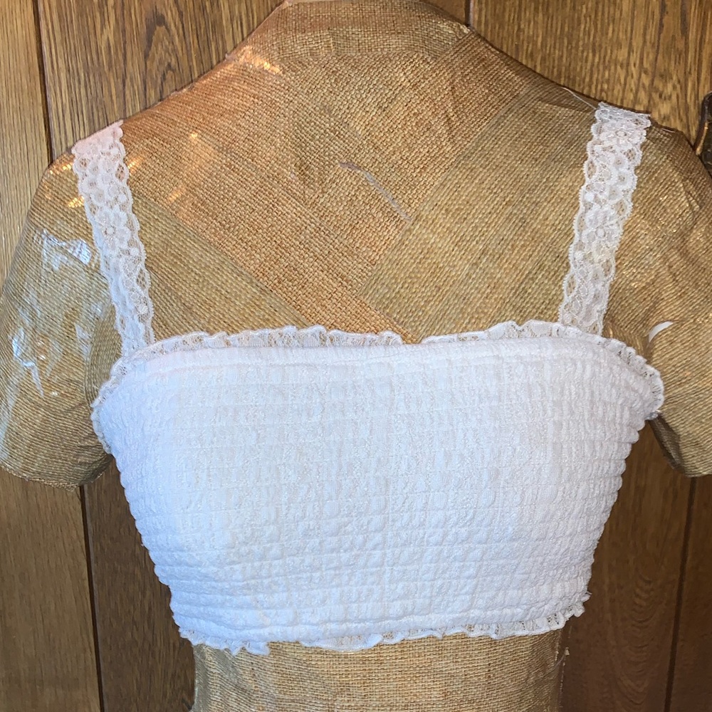 NWOT Elastic Tube Top Bralette with Lace Straps